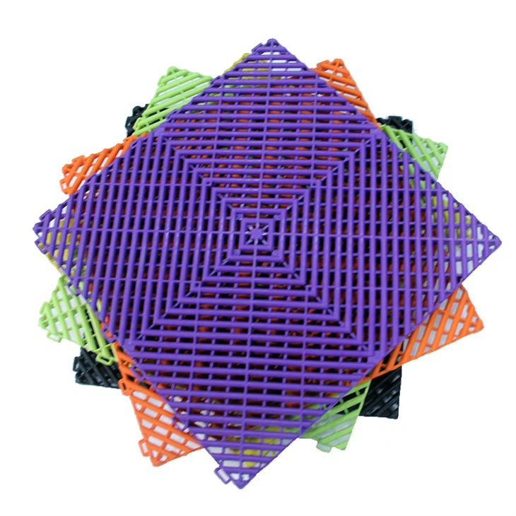 Anti Slip Removable Car Detailing Tiles Pp Car Wash Splicing Grid Grille Interlocking Garage Floor